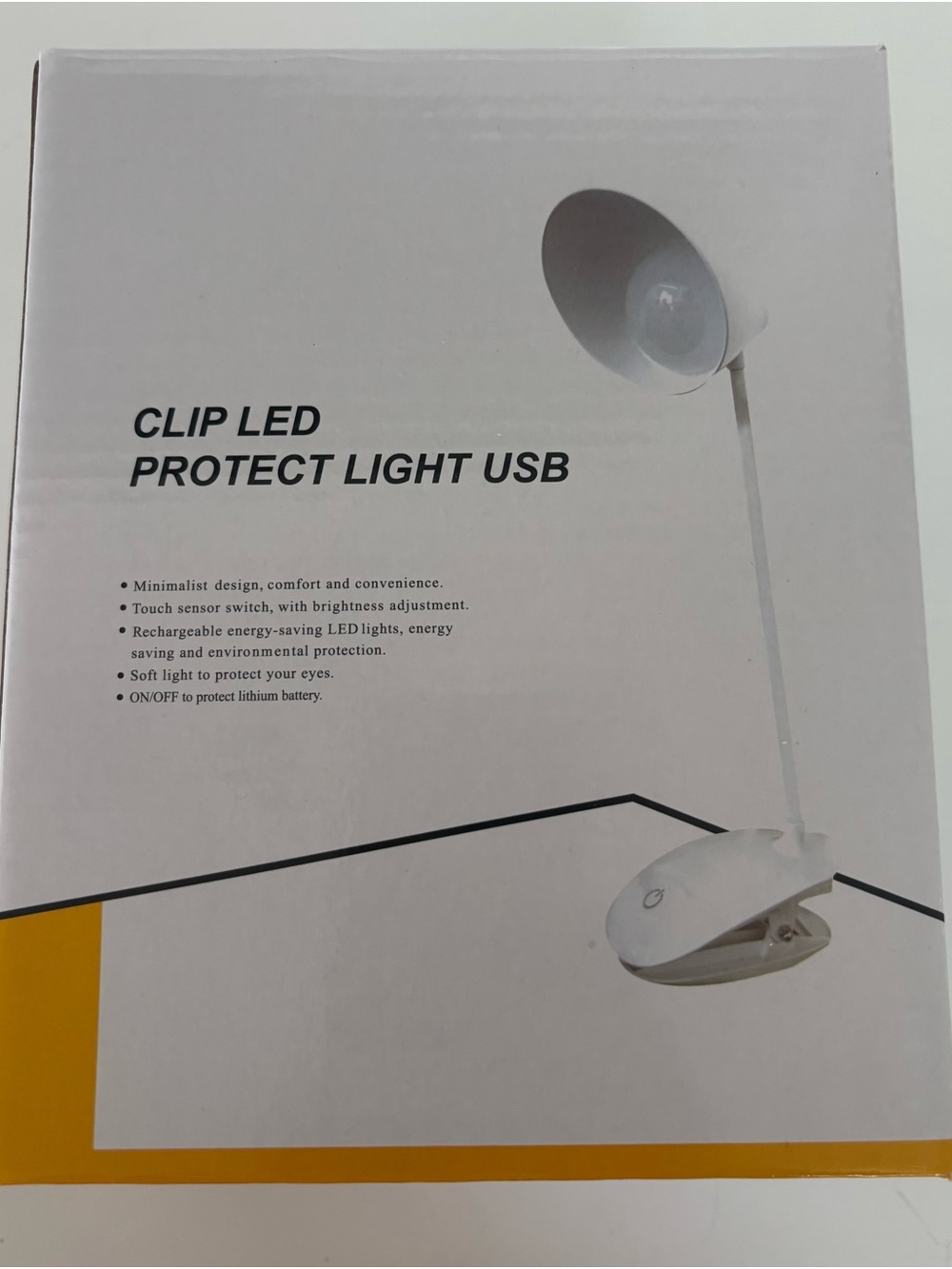 White Clip-On USB LED Desk & Reading Lamp with Touch Dimmer
